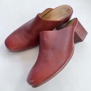 Nisolo Cognac Brown Leather Heeled Mules Size 7.5